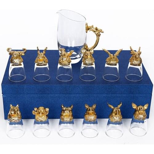 1SET 400ML Wine Separator And 25ML Shot Glass Unique Design Crystal Glass For Agave Brandy VODKA Gin Wedding Decorations Gift