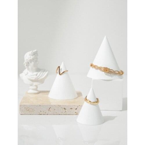 Gypsum White Ring Display Cone Rings Display Stand Jewelry Display Holder