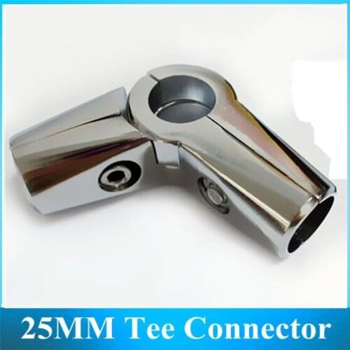 25mm Tee Pipe Fittings / Adjustable Angle / Shelf Display Rack Movable Joints for Assembly Stainless Steel Tube 6pcs