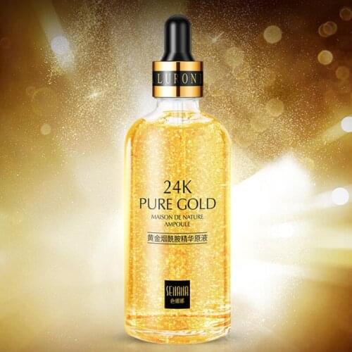Face Serum Nicotinamide Moisturizing Facial Essence Liquid 24K Pure Gold Refreshing Anti-Aging Skin Care