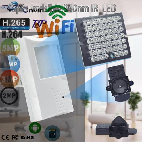 WIFI TF Slot 5MP 3MP 1080P SONY IMX335 PIR Style Indoor On vif Wireless IP Camera Invisible 940nm IR LED Built-in MIC Camhi
