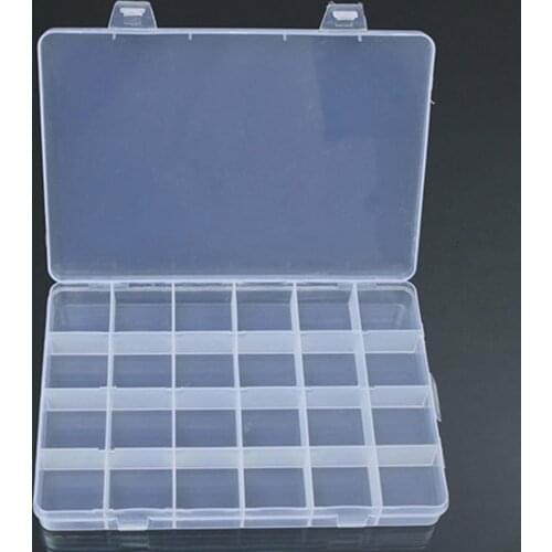 Storage Box Holder Large Capacity Plastic Compartments simple PP 24 Grids Transparent Container Jewelry Organizer for Home