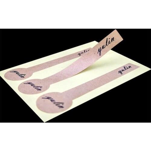 10x2.5cm Custom Print Logo Hand Made Kraft Paper Sticker Label