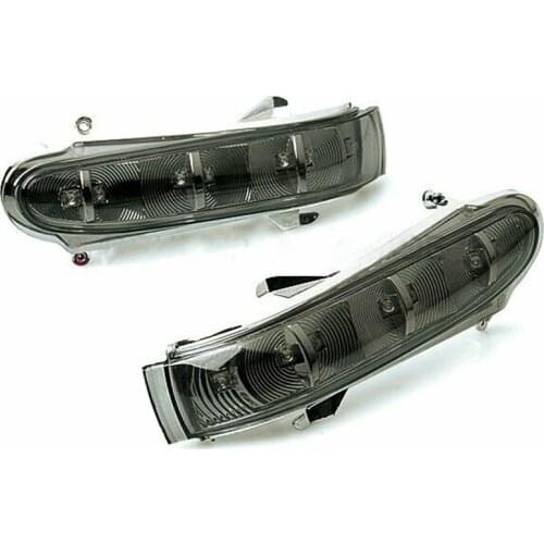 2PCS Gray LED Side Mirror Turn Signal Light Dynamic Blinker For Mercedes W220 S-Class 1999-2002 W215 CL-Class 1999-2003