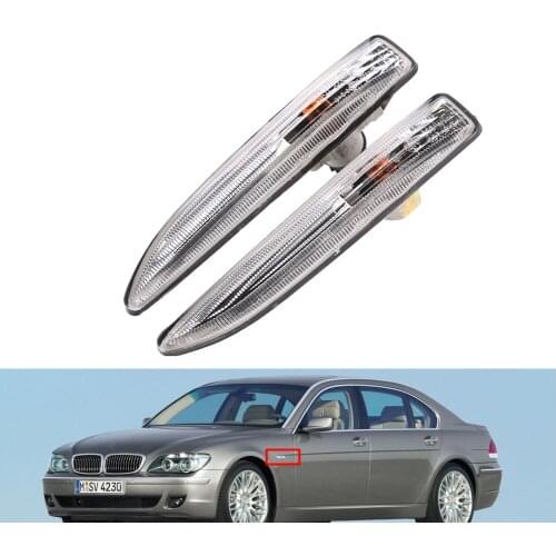 New Pair Side Fender Repeater Light Turn Signal Lamp For BMW E65 E66 745i 750i 760i 63137164756 63137164758 63137164755
