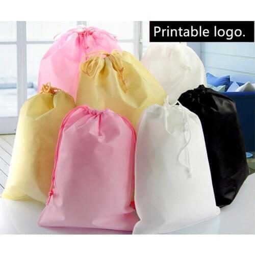 30pcs/lot Makeup Jewelry Storage Packing Bag Custom Logo Print Pouch Wholesale Drawstring Bags For Wedding Gifts