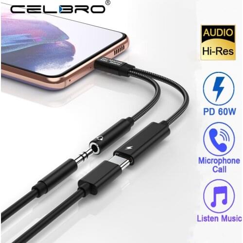 32bit/384khz 2 In 1 Usb Type C To 3.5MM Jack Adapter Hifi DAC Aux Audio Splitter for Samsung S21 Note 20 Ultra Pixel 5 Xiaomi 10
