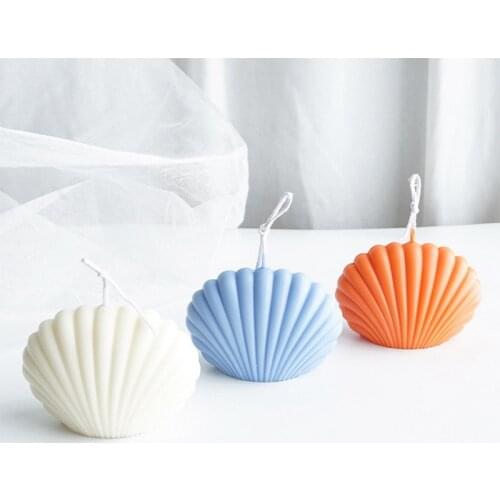 3D Shell Candle Mould Handmade Candle Making Seashell Aromatherapy Plaster Molds Scented Candle Mold Plastic Scallop Soap Mold