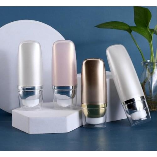 50ML pearl white/pink/gold airless bottle for foundation/essence/lotion/emulsion/moisturizer/serum/gel cosmetic packing
