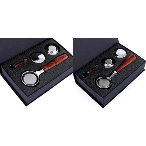 58MM Stainless Steel Double Ear Coffee Machine Handle Bottomless Filter Portafilter Universal Wooden E61 Coffee Tools