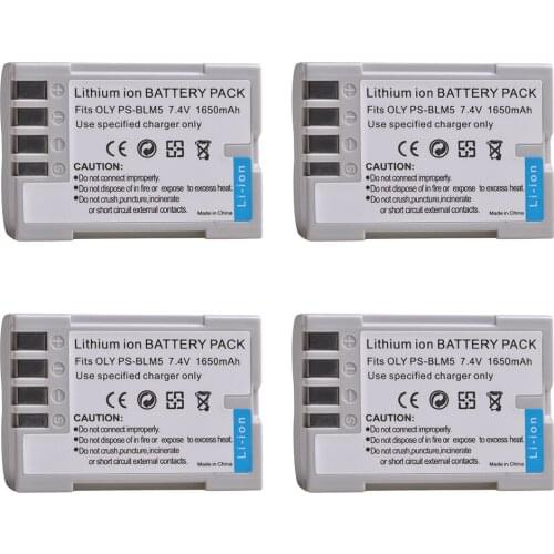 4PCS PS-BLM5 PSBLM5 Camera Battery for Olympus C-8080 C-7070 C-5060 E1 E500 E330 E3 E520 E510 E300 Camera