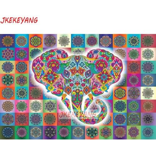 5D Diy round/square diamond painting Mandala and elephant Diamond Mosaic Rhinestone Embroidery cross stitch Y3495
