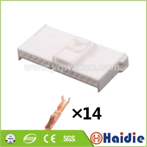 Free shipping 2sets 14pin auto plastic cable plug MG 630674 wire harness connector with terminals MG630674