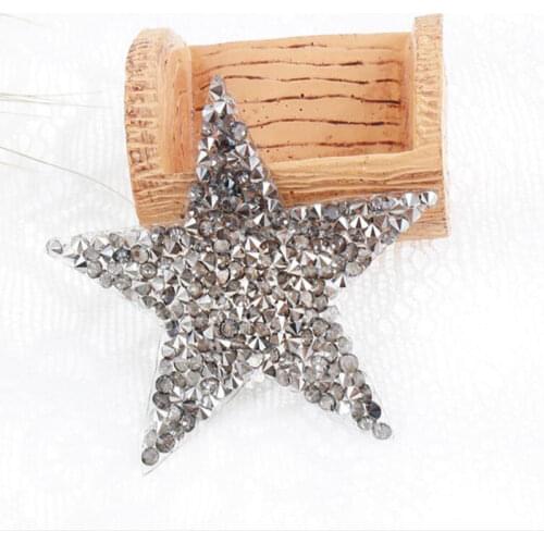 Sparkling Rhinestone Five-pointed Star Pattern Clothes Patches Fashion Sequined Shoes/hats/bags Appliques Bling Iron-on Patches