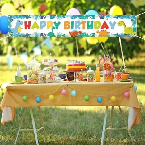 Wild Animals Cute Dinosaur Holiday Party Supplies Photography Decoration Happy Birthday Banner Couplets Garden Railing Huge Sign