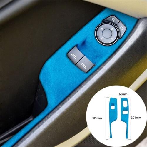 For Chevrolet Camaro 2016-2020 Alcantara Suede Wrap Car Windows Lift Control Panel Strip Cover Trim Sticker Internal Accessories