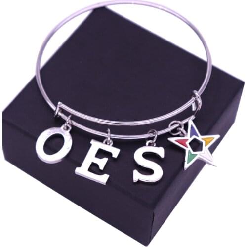 Double Nose Greek Letter Sorority School Club Order Of Easter Star OES Bangles Masonic Jewelry