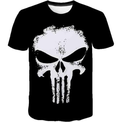 Punisher T-Shirts 3D Kids Skull T Shirt Fitness Streetwear Summer Childrens Clothing Short Sleeve Tee Boys Clothes Camisetas