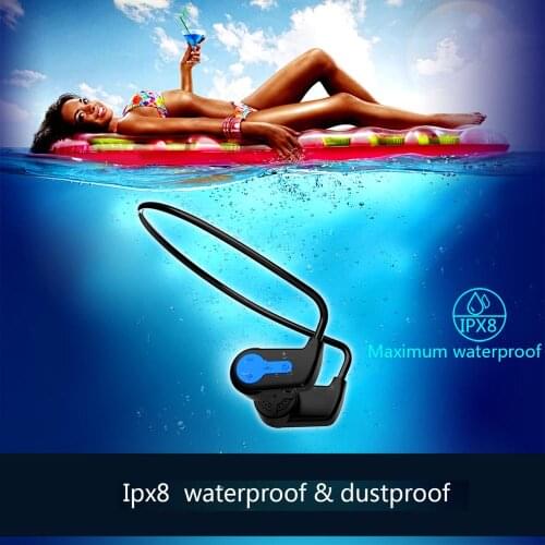 IPX8 Wireless Bluetooth Headphones BT5.0 Free Ear Bone Conduction Headset Earphones MP3 With Mic For Outdoor Sports Fitness K3