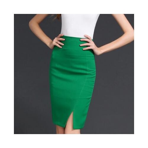 Summer Women Sexy All Match Plus Size XXS-8XL High Waist Bodycon OL Pencil Skirt Ladies Casual Open Side Split slit Midi Skirts