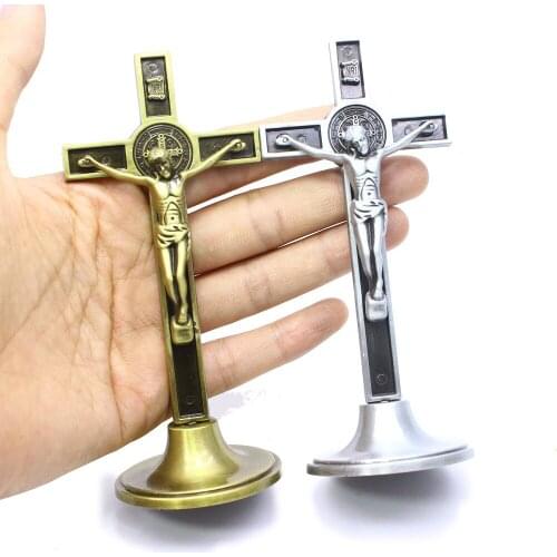 Metal Cross Christs Agony Catholic Jesus Church Holy Image Decoration Office Household Religious Ornament