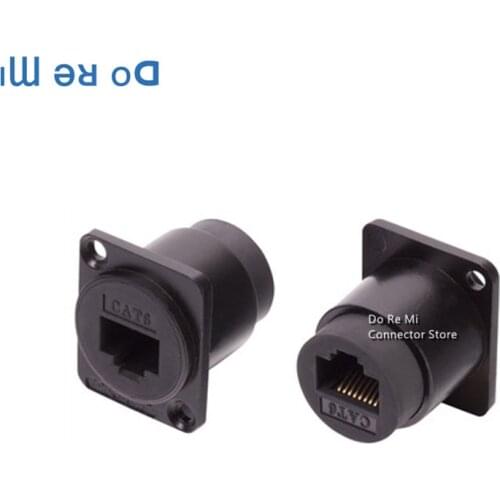 1pcs D-type Module RJ45 Socket Cable Female Signal Connector Cat6 Panel Mount Network Ethernet Extension Interface Adapter