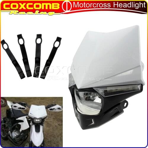 Motorcycle Off Road Universal LED Enduro Head Light Headlight Fairing For Kawasaki KX 250 250F KLX KLR Yamaha YZ WR TTR XC-W XCF