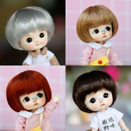 New 1/8 bjd Doll wig Cute BOBO short hair Fashion Straight hair in multiple colors doll hair bjd wig diy doll accessories