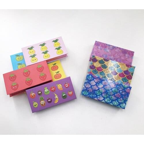 Rectangular Empty Boxes For 8mm-27mm Mink Eyelashes Fruit And Glitter Fish Scale Magnetic Custom Private Label Packaging