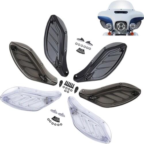 Adjustable Side Wings Air Deflector Kit Fit For Harley Electra Street Glide Trike 96-13 Black/Clear/Smoke
