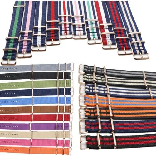Watch Accessories Nylon Strap Sport Belt With Rose Gold Buckle For NATO ZULU Watchband 18MM 20MM 22MM 24MM Men Women Bracelet