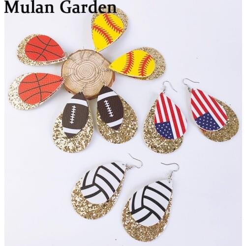 M&G 11 patterns Copper PU Leather Earrings New Personality Water Drop Pendant Earrings Fashion Halloween Party Accessories Gifts