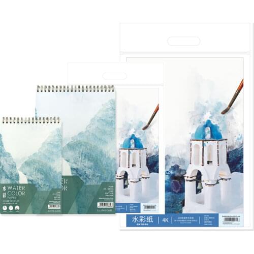 Bagged & Spiral 180g Watercolor Sketch Paper Book with Easy-Tearing Pages