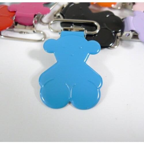 25PCS 1" 25mm #14 AQUA Color Teddy Bear Suspender Clips Pacifier Holder Clips