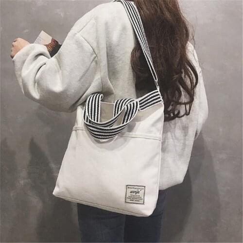 Womens Bag Large Canvas Tote Ladies Casual Totes Shoulder Bags Foldable Shopping Bags Beach Bag Cotton Cloth Female Handbag
