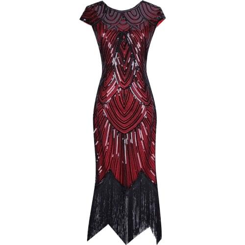 Womens Gatsby Dress 1920s Flapper Dress Women Sequin Handmade Embellished Fringe Dress Dance Gatsby Vintage Party Dress