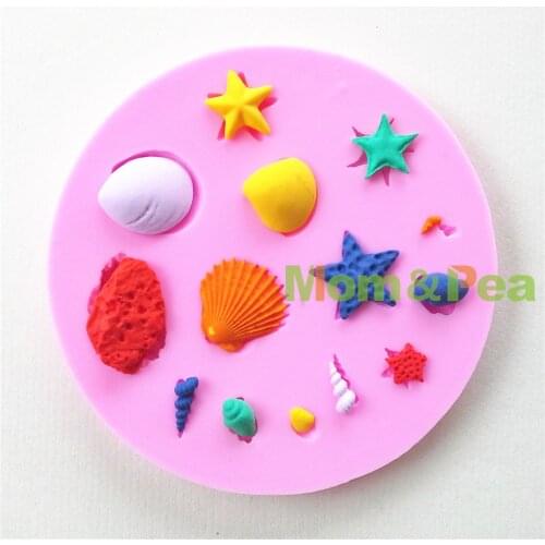 Mom&Pea 0669 Free Shipping Shells & Snails Shaped Silicone Mold Cake Decoration Fondant Cake 3D Mold