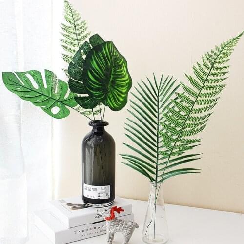 1pc Green Artificial Tree Leaves Fake Plant For Home Decoration Photography Props Background Decorative Accessories Party Decor