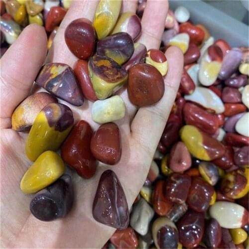 15-20mm crystals healing stones natural yellow red mookaite tumbled stones for home decoration