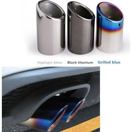 2pcs Car Modification Exhaust Tip Headers Muffler Pipe Inox Cover For Volkswagen Passat B7 CC Tiguan Magotan 1.8T 2.0T