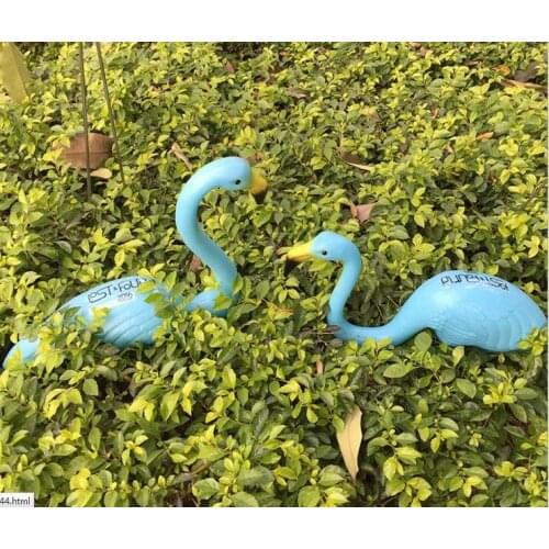 2pcs,blue color,high-74cm,Simulation of plastic flamingo birds gardening animal decorations outdoor supplies