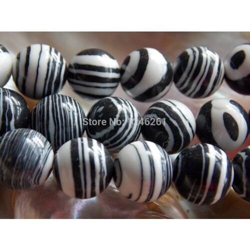 6mm White Black Turkey Stone Round Loose Beads Accessory Part Fashion Jewelry Semi-Precious Natural Stone 15inch"Wholesale Price