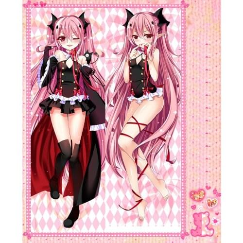 Anime Cartoon Seraph of the End Double Bolster Hugging Pillow Case Cover Pillowcase Peach Skin 2 Way / WT No.56037