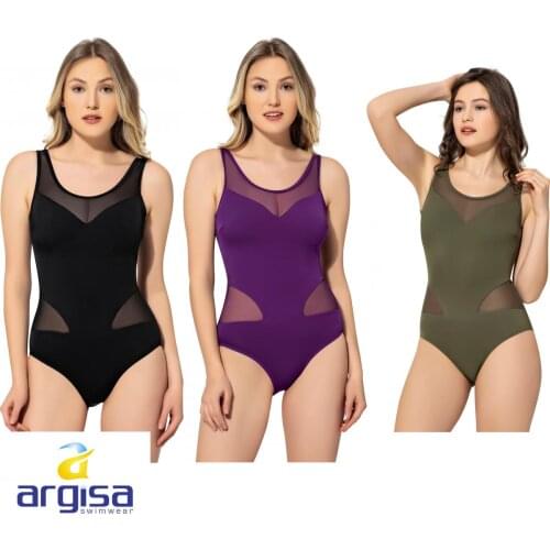 Argisa 6030 Flat Gauze Wide Strap Swimwear 38-44 Turkey Womens Swimwear Fashion One Piece Beachwear Bodysuits