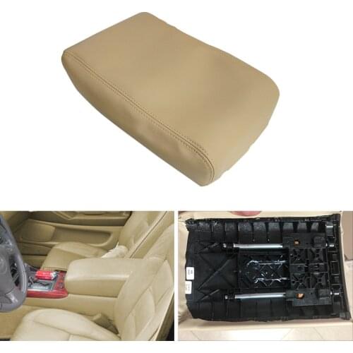 Car Microfiber Leather Center Control Lid Armrest Box Cover Trim For Lexus GS300 GS400 GS430 1999 2000 2001 2002 2003 2004 Beige