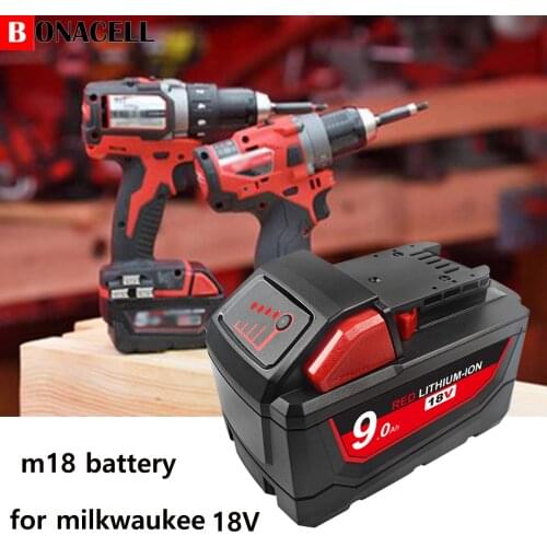 18V 9.0Ah Li-ion Battery for Milwaukee Xc M18 M18B 48-11-1850 48-11-1815 48-11-1820 48-11-1852 48-11-1828 Cordless Tools Battery