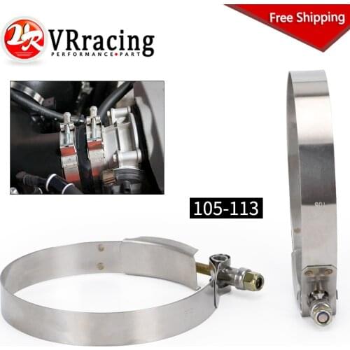 FREE SHIPPING 4" CLAMPS (105-113) (2PC/LOT) STAINLESS 304 SILICONE TURBO HOSE COUPLER T BOLT CLAMP KIT HIGH QUALITY