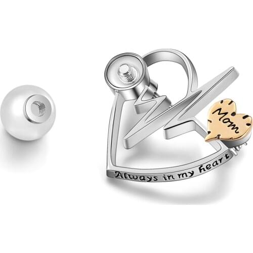 Electrocardiogram Heart Brooch Cremation Jewelry Always in My Heart Memorial Urn Ashes Keepsake Pearl Brooch Dropshiipping