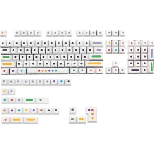 GMK-KEY Dots Keycap Cherry Profile pbt White Keycaps For MX Switch Dye Sublimation Key Cap iso Keys