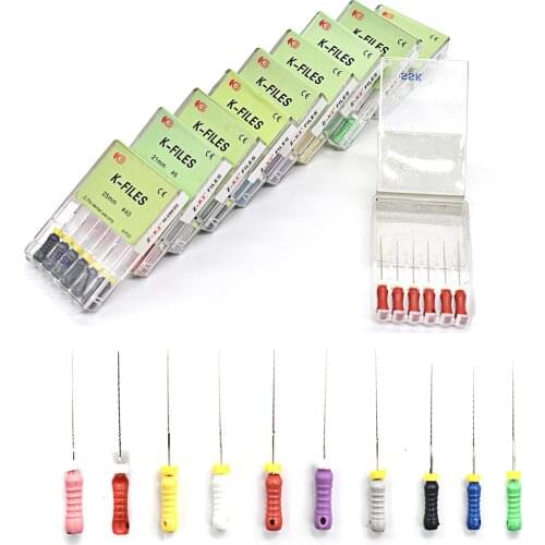 10 boxes Endodontic Root Canal Dental K-File/H-File 21mm/25mm #15-40 Hand Use Files Endodontic Instruments Dentist Tools